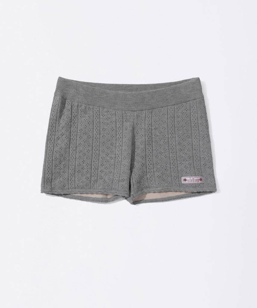 SCULPTOR Eyelet Knit Shorts Melange Gray