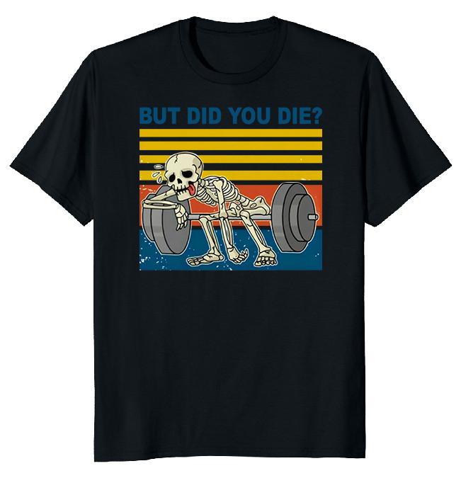 NEW LIMITED Skeleton Weightlifting Novelty Heavy Cotton Tee