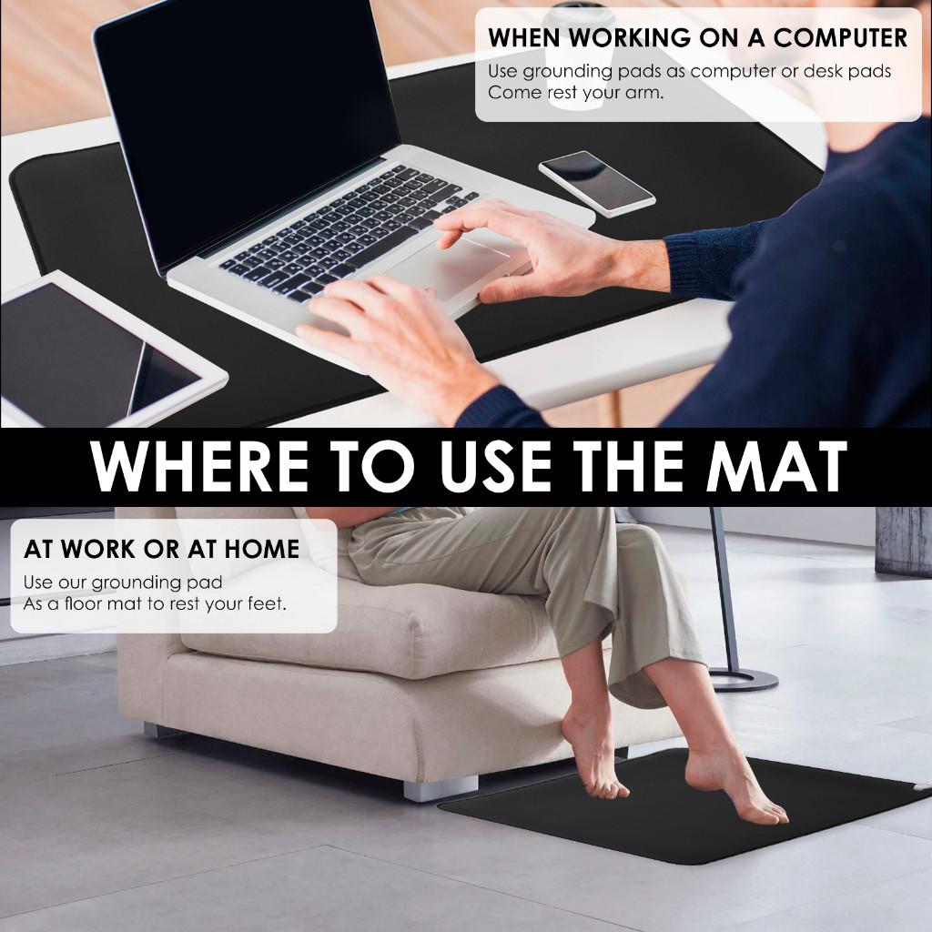 Нескользящий кожаный заземляющий матрас, заземленная терапия, заземляющий коврик для ног, проводящая заземляющая накладка для всего тела