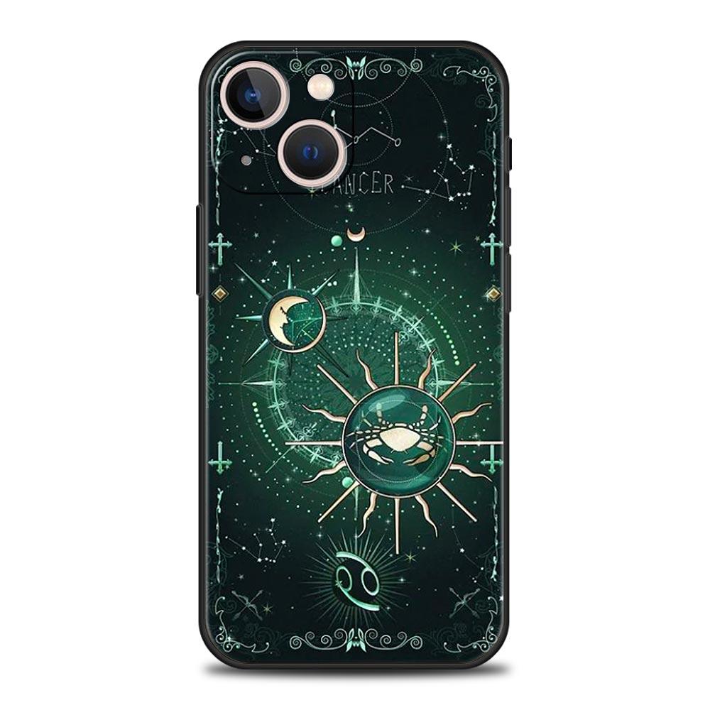 Чехол для телефона 'Созвездие' для iPhone 17 16 15 Pro Max 11 12 13 14 7 8 Plus SE 2020 X XR XS Мягкий Черный