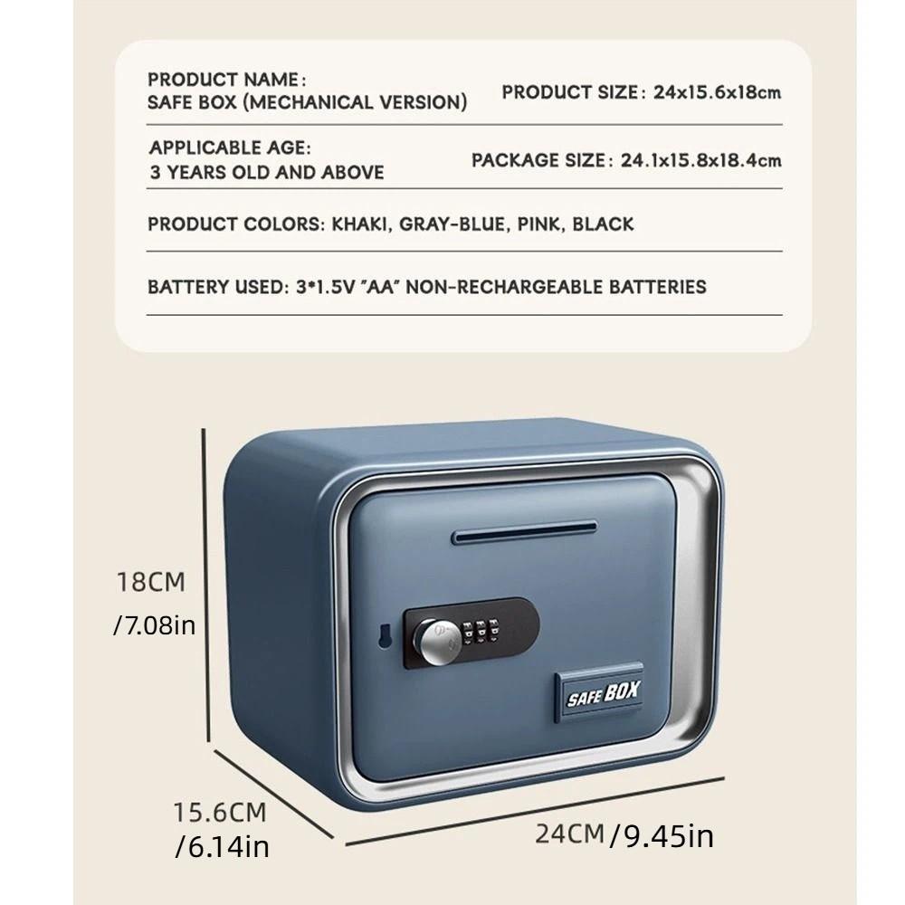 Password Lock Mini Safe Box Coin Bill Slot Cash Can Funny Mini ATM  Children Savings