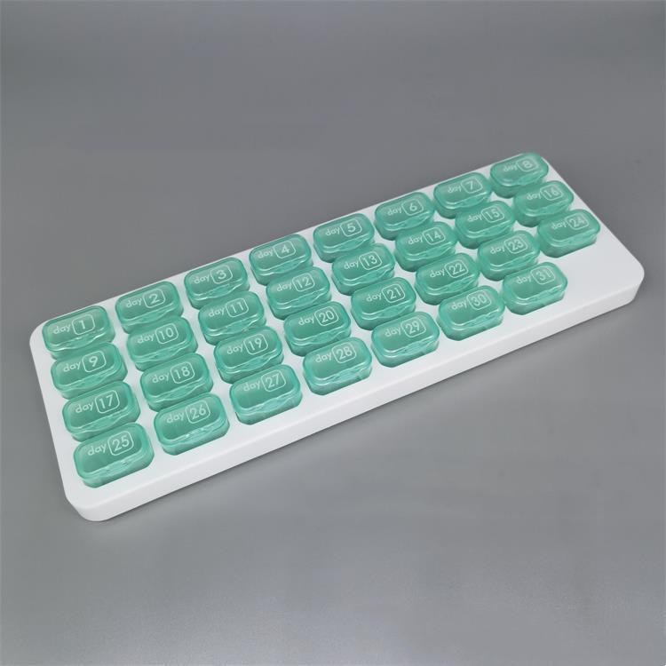 1pc 31-Day Monthly Pill Organizer Case, Plastic Keyboard Style Pill Box, Large Capacity Daily Medicine Storage Case With Dates