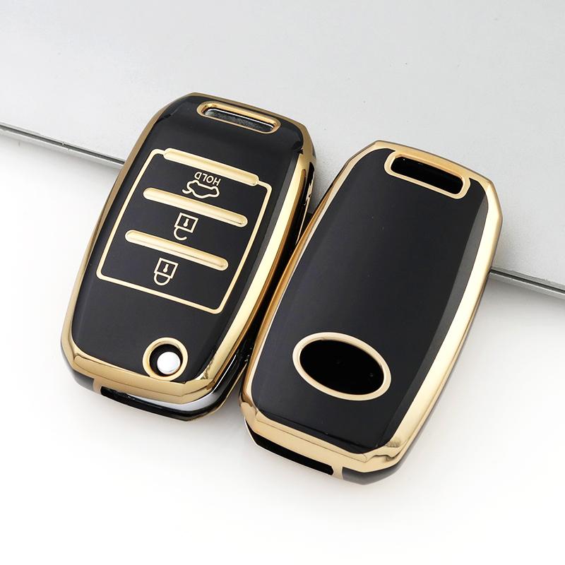 3 кнопки дистанционного держателя брелока для KIA Sid Rio Soul Sportage Ceed Sorento Cerato K2 K3 K4 K5 мягкий TPU складной чехол для автомобильного ключа