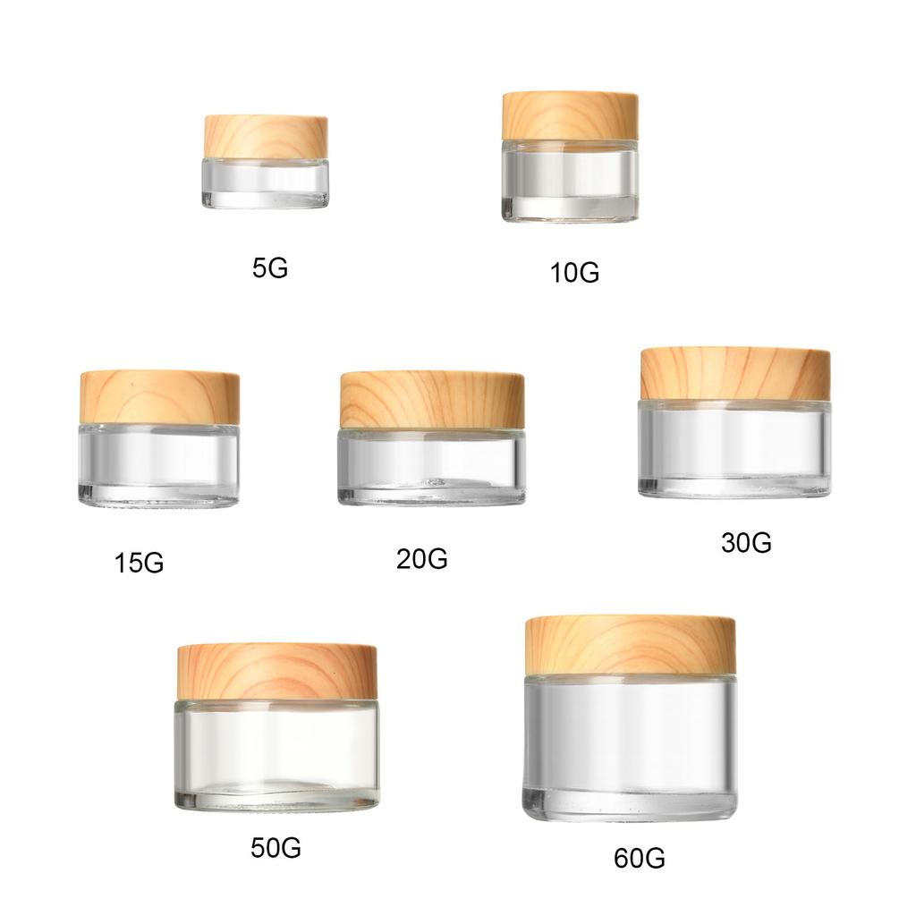 1PC Glass Cosmetic Container Empty Sample Jars with Leak Proof Lids Makeup Sample Containers for Lotion Cream