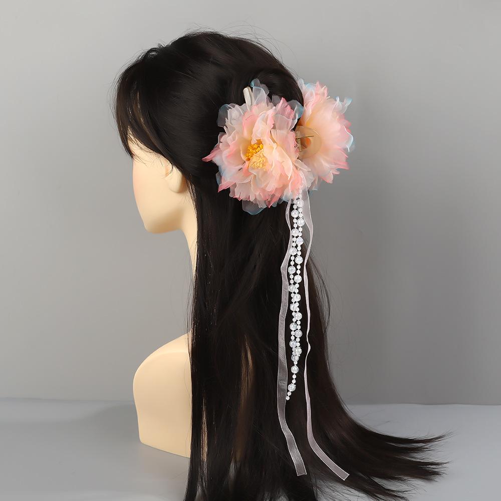 Заколки для волос в виде цветка, вилки, китайские аксессуары для волос ханьфу для женщин, вилка-шпилька ручной работы, винтажные свадебные украшения для волос в стиле ретро, короны для девочек и женщин