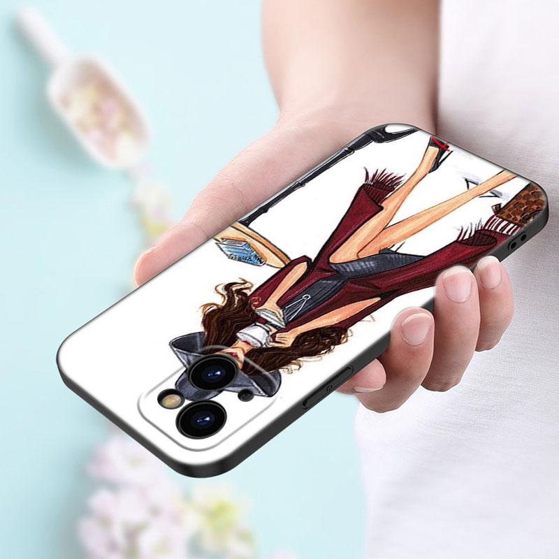 Чехол для телефона «Принцесса» с изображением женского босса и кофе для Apple iPhone 13 12 Mini 11 Pro XS Max XR X 8 7 6S 6 Plus 5S 5 SE 2020, черный чехол