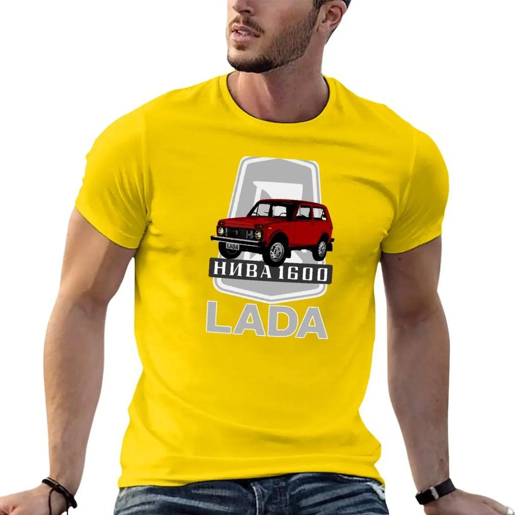Логотип Lada Niva 1600 (Красный на черном) Футболки Баскетбольные с Графикой Оверсайз Большие и Высокие Футболки для Унисекс