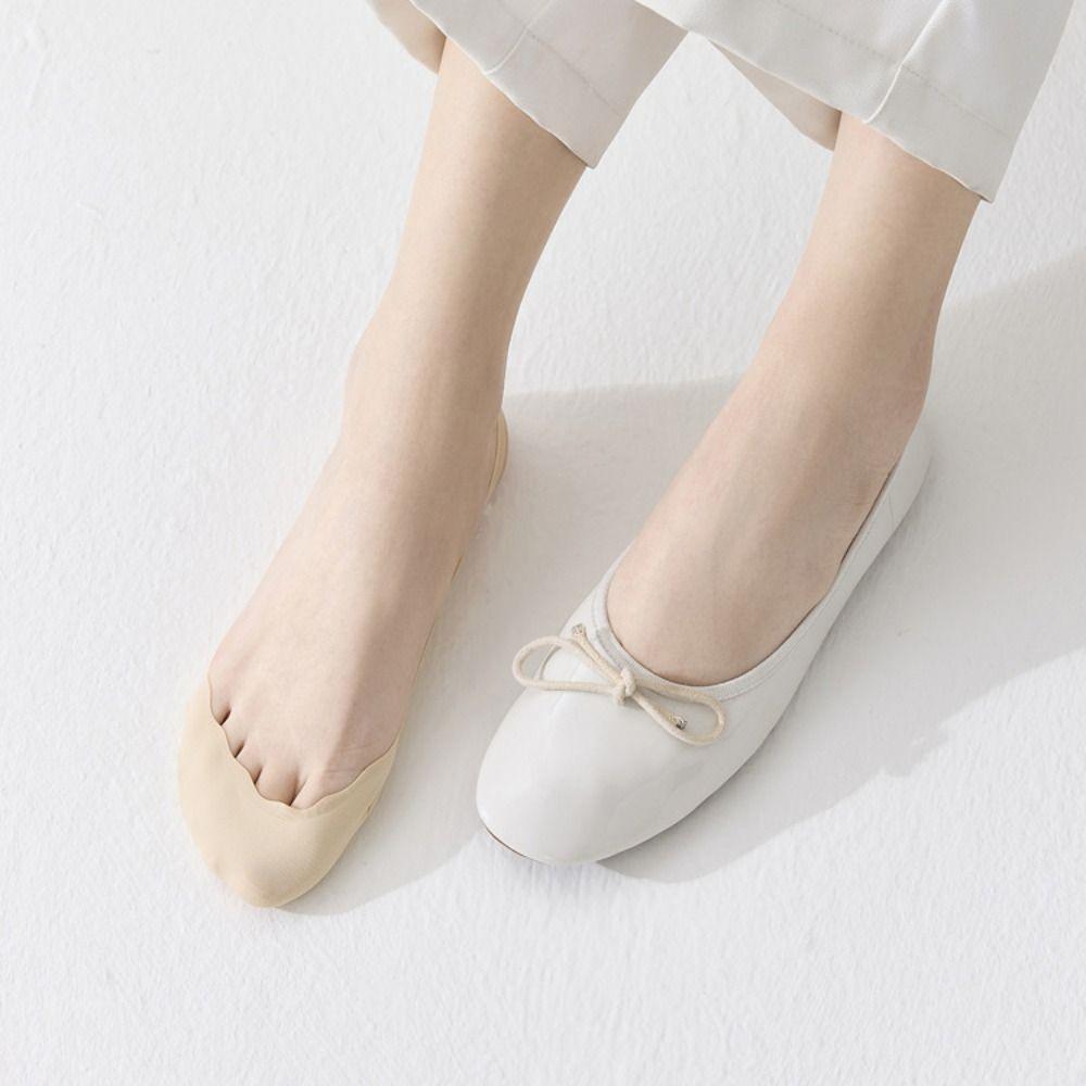 4Pairs Ultra-thin Ice Silk Socks Invisible Half Palm Boat Socks Soft Half Feet Socks Summer