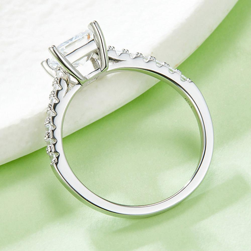Кольцо квадратной огранки 5*8 мм Vvs1 D, цвет, настоящий муассанит, бриллиант, стерлинговое серебро 925 пробы, подарок на годовщину, ювелирные изделия