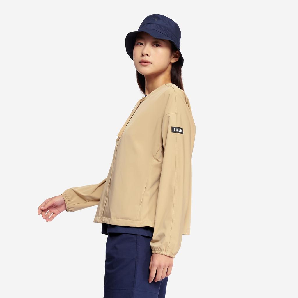 Aigle Official Round Neck Size 34 Women's UV-Cut, Water-Repellent Jacket, OBFBJ42, Beige,