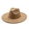 Suede Top Hat Men And Women Couple Big Eaves Hat Flat Edge Gentleman'S Hat