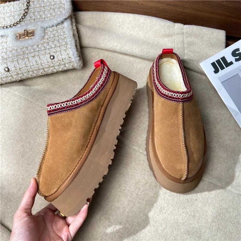Fashion Ankle Snow Boots Women Chelsea Winter 2024 New Brand Fur Short Plush Warm Flats Slippers Platform Shoes Flip Flops Suede Boots