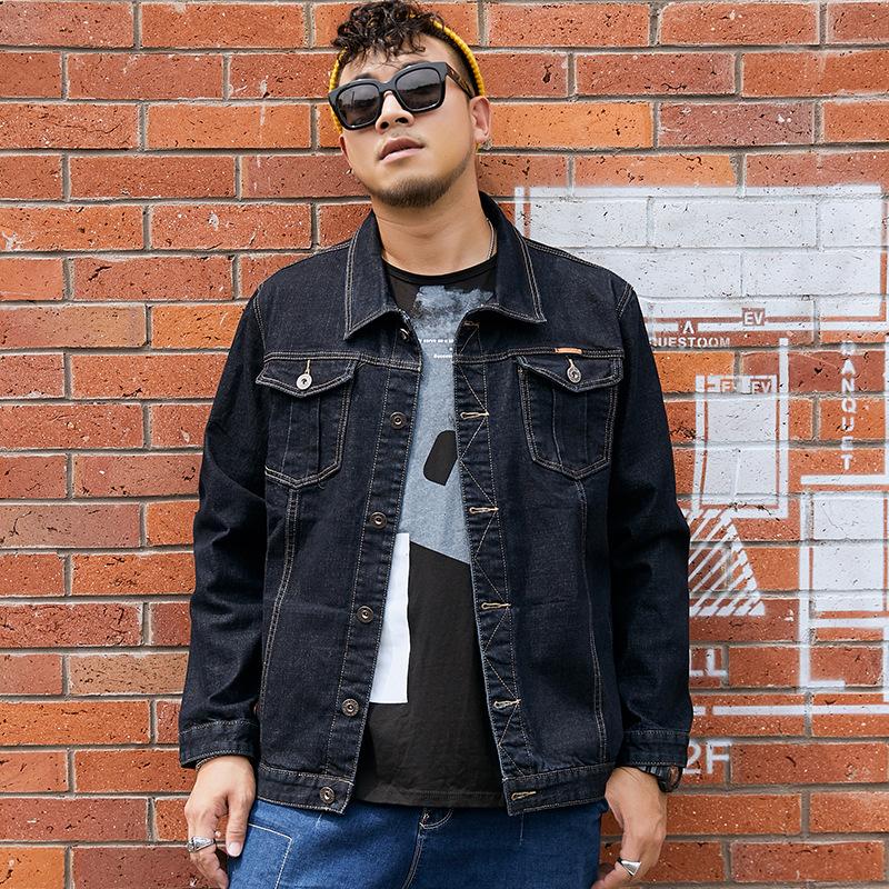 Мужские джинсовые куртки Мужские свободные простые однотонные джинсовые куртки