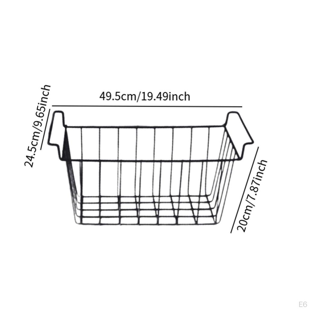2 Pieces Deep Freezer Steel Wire Baskets Refrigerator Basket Practical