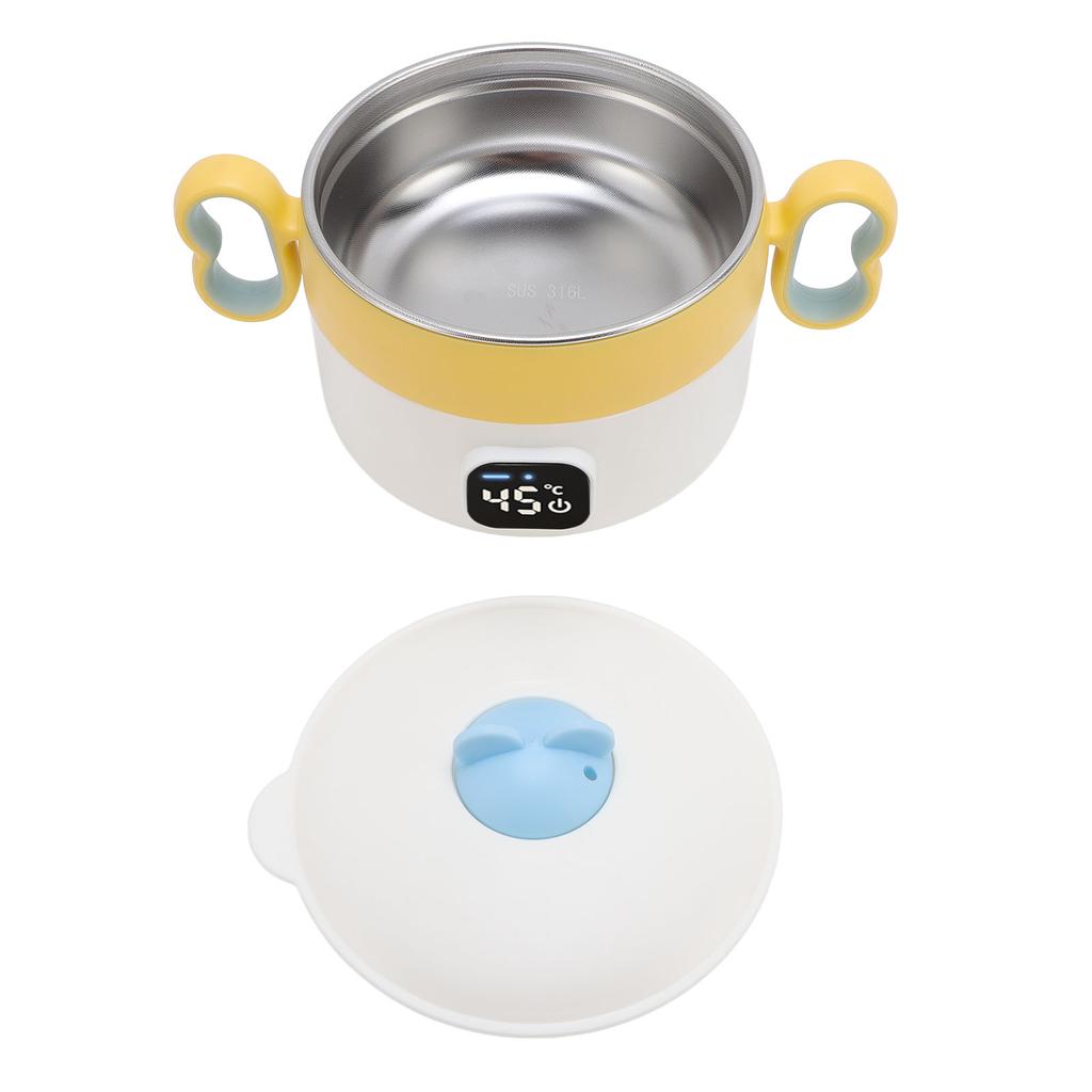 Insulated Food Warmer Bowl 450ml Stainless Steel Auto Constant Temperature USB Rechargeable Electric Heating Lunch Box