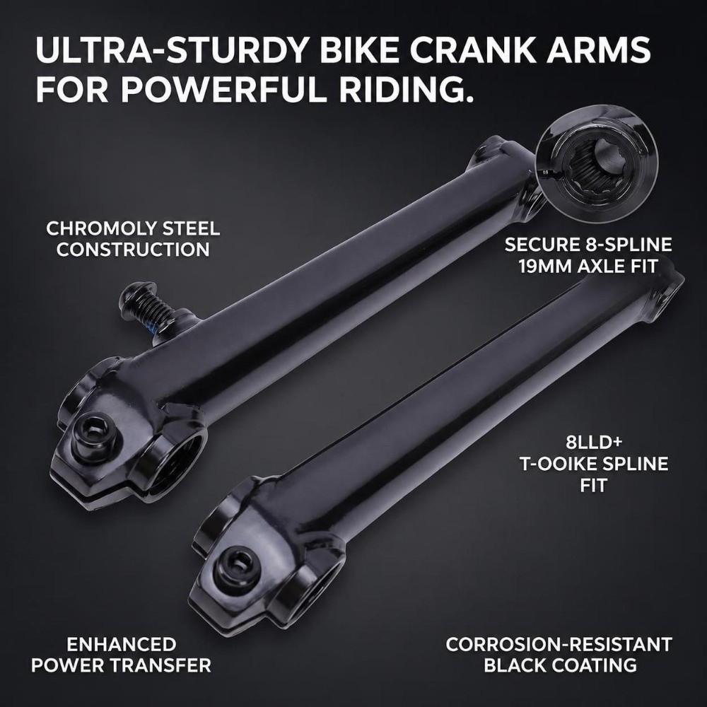 Chromoly Steel BMX Crank Arm Set 170 Mm Bike Crank Arms Durable BMX Crank Set  Climbing Bike Use