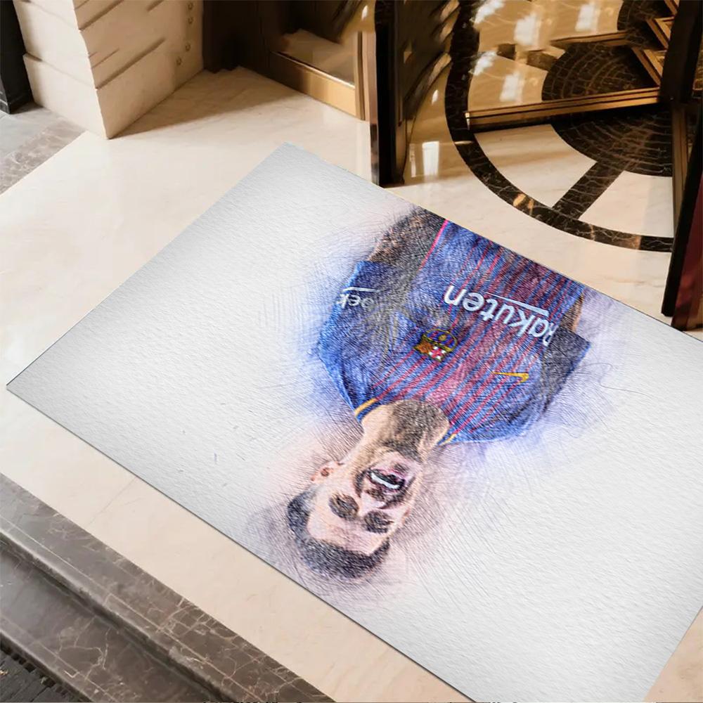 Dynamic Football Player Artwork Floor Rug Office Rug Suitable for Living Rooms Dormitory Entryway Game Room Antislip Carpet Office home decor