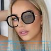Designer Polygon Photochromic Myopia Glasses Women Finished Prescription Glasses Turn Gray Shade Sunglasses Negative Diopter