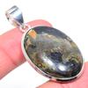 Natural Gabbro Stone Gemstone Handmade 925 Sterling Silver Pendant 2.05" Z6C43