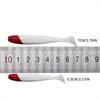 30PCS of T-tail Soft Bait Red Head and White 5.5/6.3/7/9/12cm Road Bait Fishing Supplies