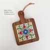 1 PCS Vintage Wooden Thickened Coasters Heat-insulating and Anti-scald Protection Table Cup Pad Flower Kitchen Dishes