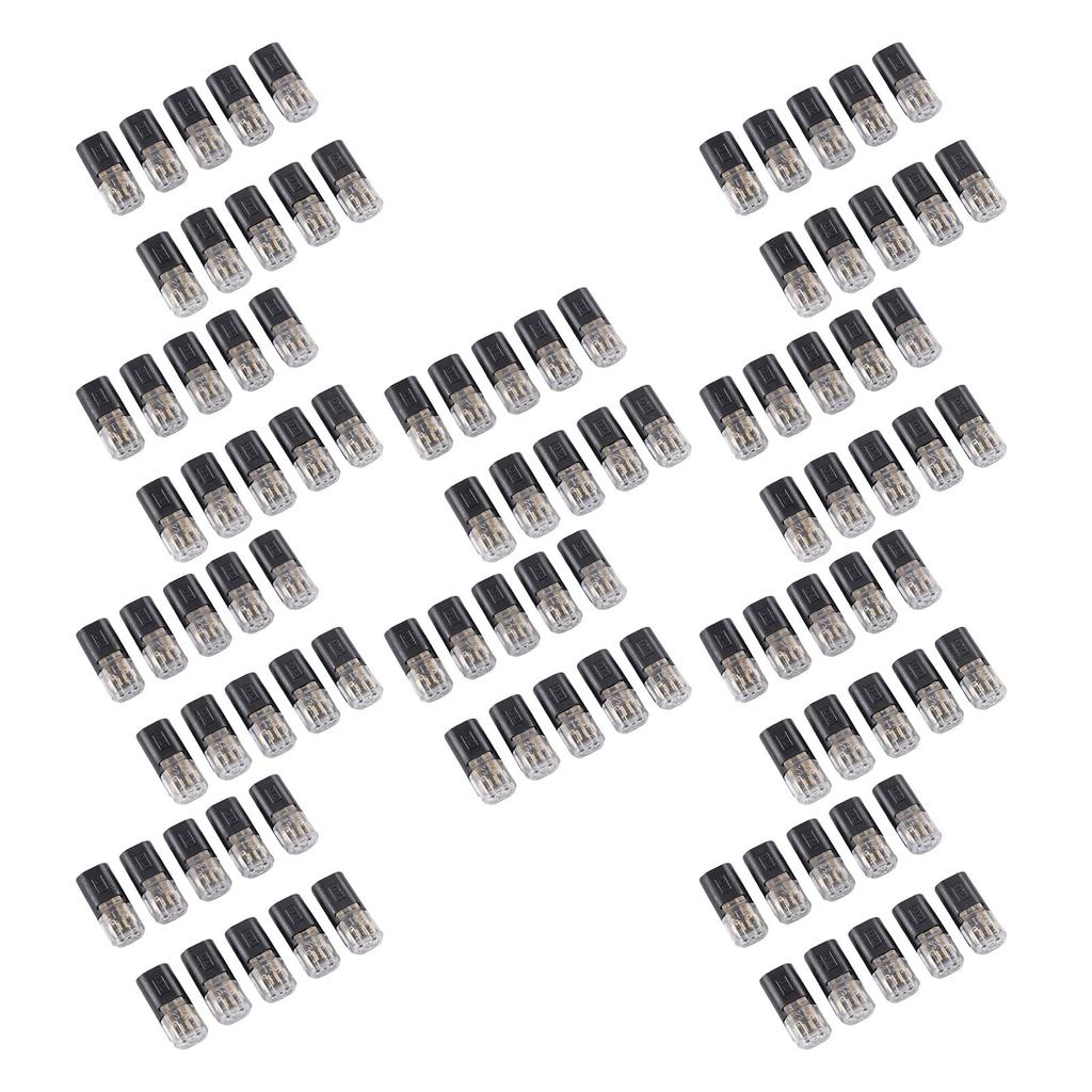 100PCS Double Wire Plug in Connectors with Locking Buckle Quick Clip Fasteners 2 Pin Multi Purpose Snap On Blocks for