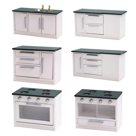 Tiny Cabinet Realistic Gifts Simulation Furniture Beautiful 1:12 Dollhouse Scene Decor Kitchen Stove Sink Kids Toy