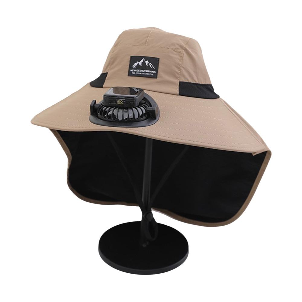 Wide Brim Fisherman Caps with Solar Powered Fan Panama Cap Fashion Bucket Hat Outdoor