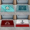 Custom Boat Name Anti Slip Door Mat Nautical Anchor Compass Ship Wheel Personalized Home Decor Floor Mat Indoor Outdoor Bath Rug