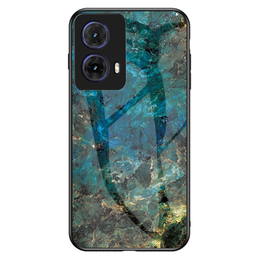 For Motorola Moto G85 5G/S50 Neo 5G Case Marble Pattern Tempered Glass+PC+TPU Protective Phone Cover