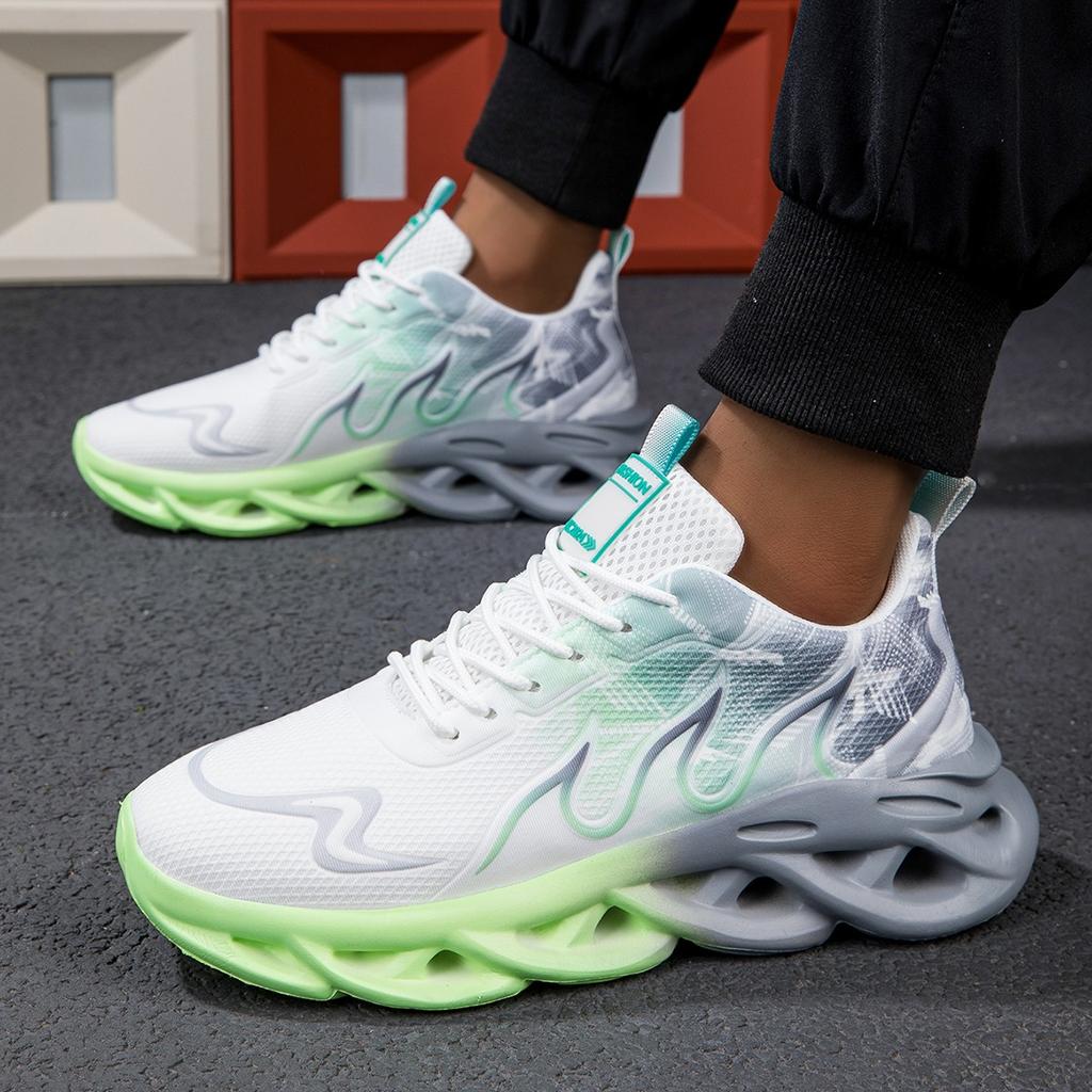 YRZL Unisex Running Shoes Women Men Lightweight Mesh Breathable Comfortable Flat Soft Tennis Shoes Summer Lace-up Sneakers Woman