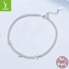 S925 Sterling Silver Love Shining Zircon Bracelet Simple Urban Light Luxury Silver Bracelet Early Spring Accessories