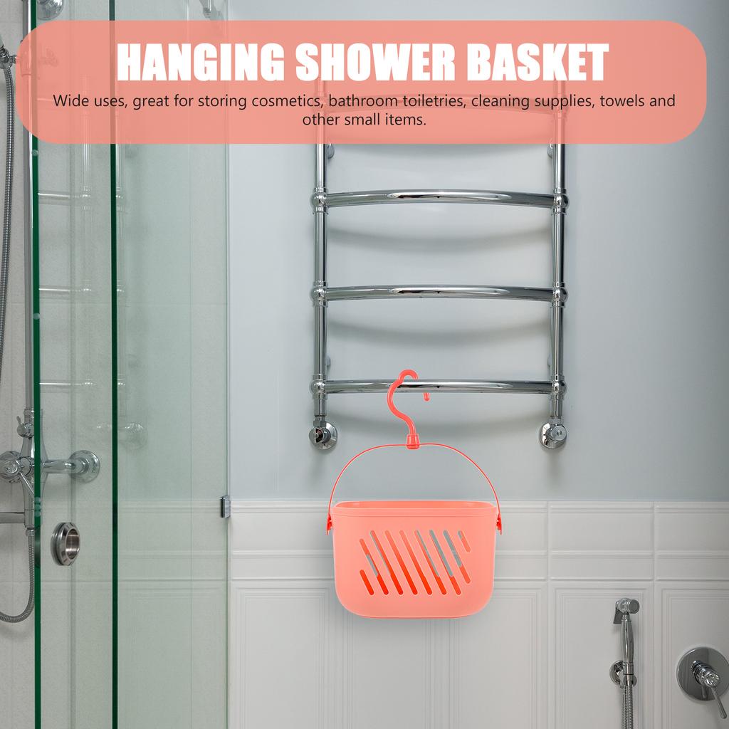 Bathroom Storage Basket Hanging Wall Mounted Plastic Organizer For Shower Cleaning Supplies Portable Bath Tote Basket For