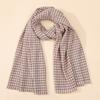 Autumn and Winter Versatile Retro Color Matching Small Plaid Scarf Comfortable and Warm Small Thousand Bird Plaid Shawl Scarf Elegant