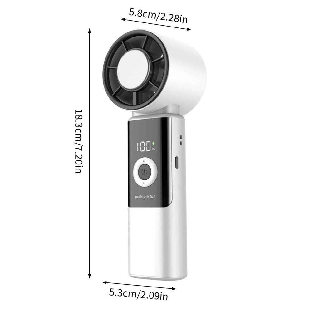 High Speed Handheld Fan with Digital Display for Outdoor,-Pink
