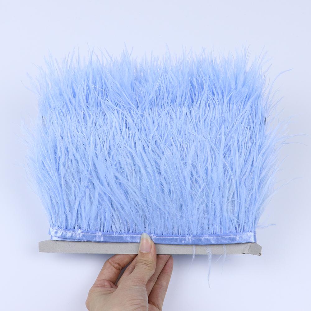 Dyed Ostrich Feather Trim Ribbon Fringe 6-8Cm Wedding Decoration Fluffy Feathers Dress Sewing Clothing 1/5/10Meter Plume Decor