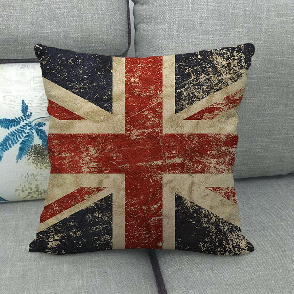 Painted Linen Flag Pillow Case Fashion Simple Casual Living Room Versatile And