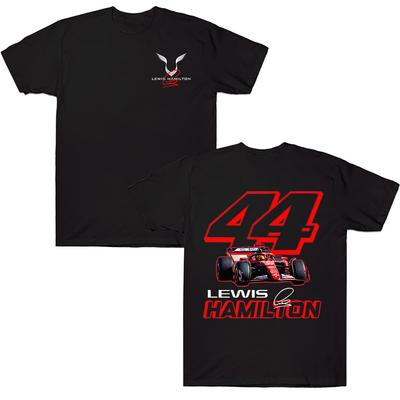 Футболка Lewis Hamilton Racing 44 Женская Мужская Модная Удобная Новый Рисунок Спортивный Костюм Хай-стрит Одежда с коротким рукавом Летняя Футболка 100% Хлопок