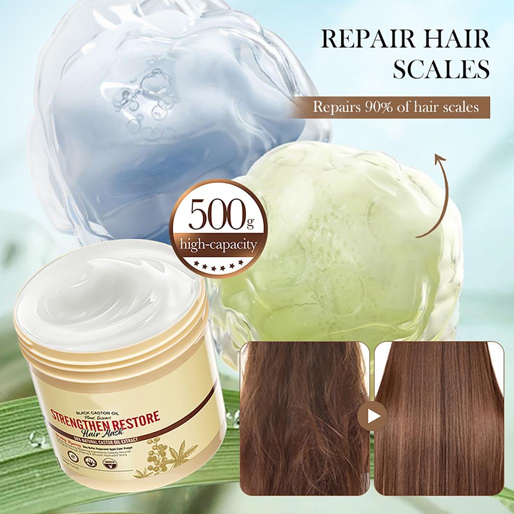 Черная маска для волос с касторовым маслом, питательная, мягкая и смягчающая