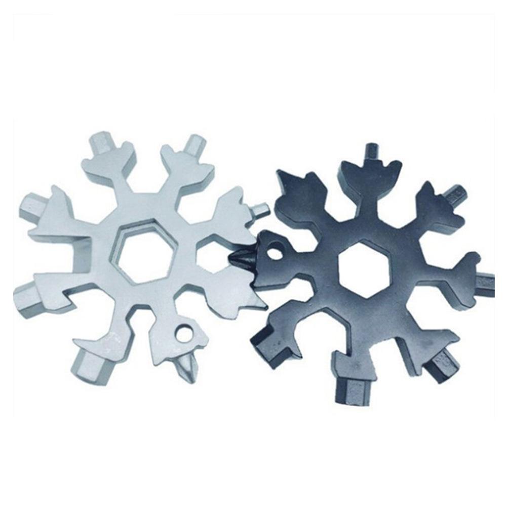 18 In 1 Stainless Steel Snowflake Multi tool Keychain Hand Outdoor Tools