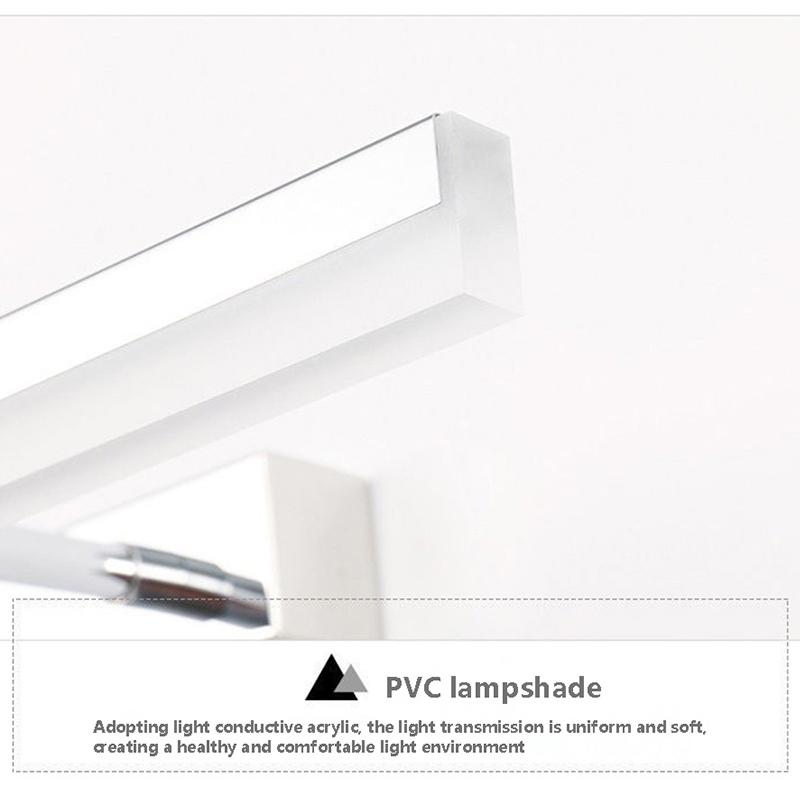 Современный светодиодный настенный светильник 40/50/60/80 см, зеркальный светильник, длинная полоса, серебряные настенные бра, ванная комната, туалет, домашний декор, светодиодное освещение, блеск