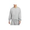 Nike Solo Swoosh однотонный круглый вырез повседневный свободный длинный рукав толстовка мужская толстовка серый DX0812-063