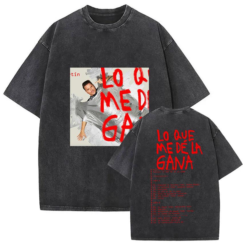 Rapper Dani Martin Lo Que Me De La Gana Tour Vintage Washed T Shirts Men Women Pop Fans Fashion Clothing Oversized Tshirt