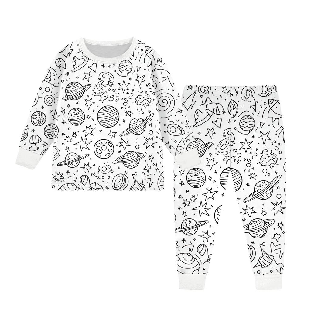 Детский раскрашиваемый брючный комплект для мальчиков и девочек, забавные наряды из 2 предметов, расписанные вручную в стиле DIY, мультяшные комплекты одежды для раскрашивания