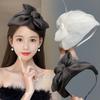 New Bow Hat Headband for Ladies and Girls, Elegant Feather Gauze Material, Sweet Aristocratic Hair Accessories, Headband Party