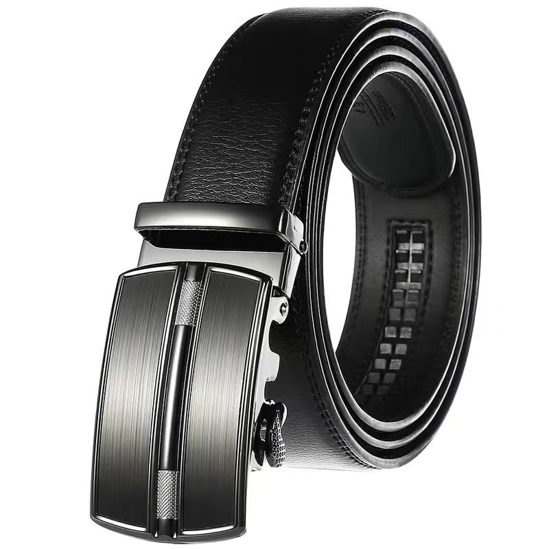 Genuine Leather Automatic Buckle Belt Casual Daily Pants Belt for Men and Women