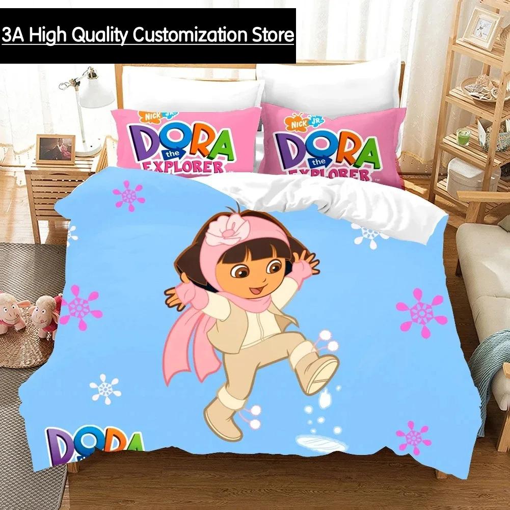 3D-принт D-Dora Cartoon Explorer Комплект постельного белья Пододеяльник Постельный комплект Одеяло Наволочка Одеяло размера King Queen Для мальчиков Взрослых