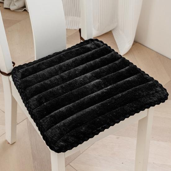 Seat Cushion Trapezoidal Shape Adjustable Straps Plush Material Chair Pad Dining Office Car Seat Cover Home Accessory