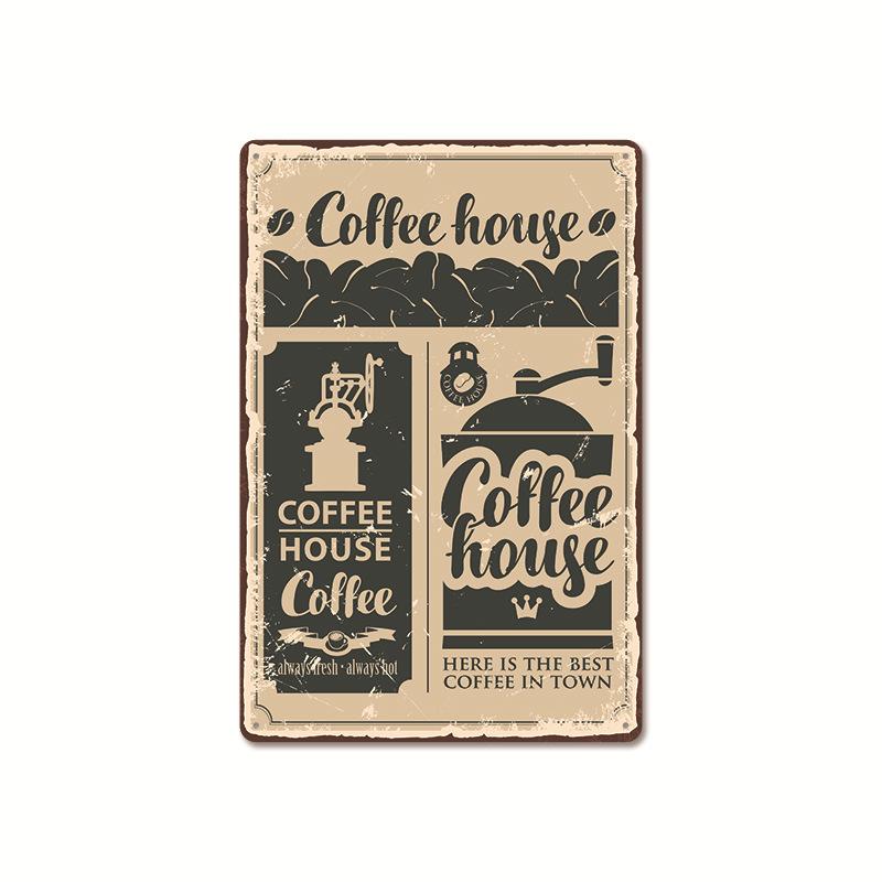 Coffee Shop Metal Sign Vintage Tin Sign Plaque Metal Vintage Wall Decor for Coffee Bar Cafe Retro Metal Posters Iron Painting