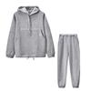Fleece Women's Tracksuit Hoodies Two Piece Sets Winter Solid Long Sleeve Joggers Pants Suit Female Casual Sportswear Set